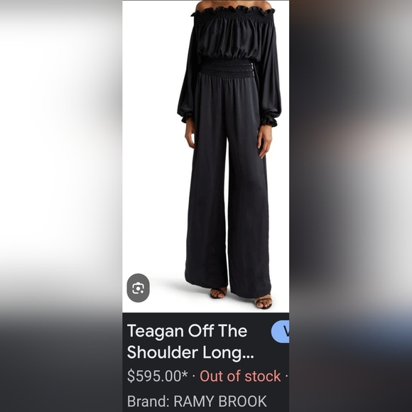 Ramy Brook New York Midnight Blue Off-Shoulder Teagan Jumpsuit - Picture 11 of 14